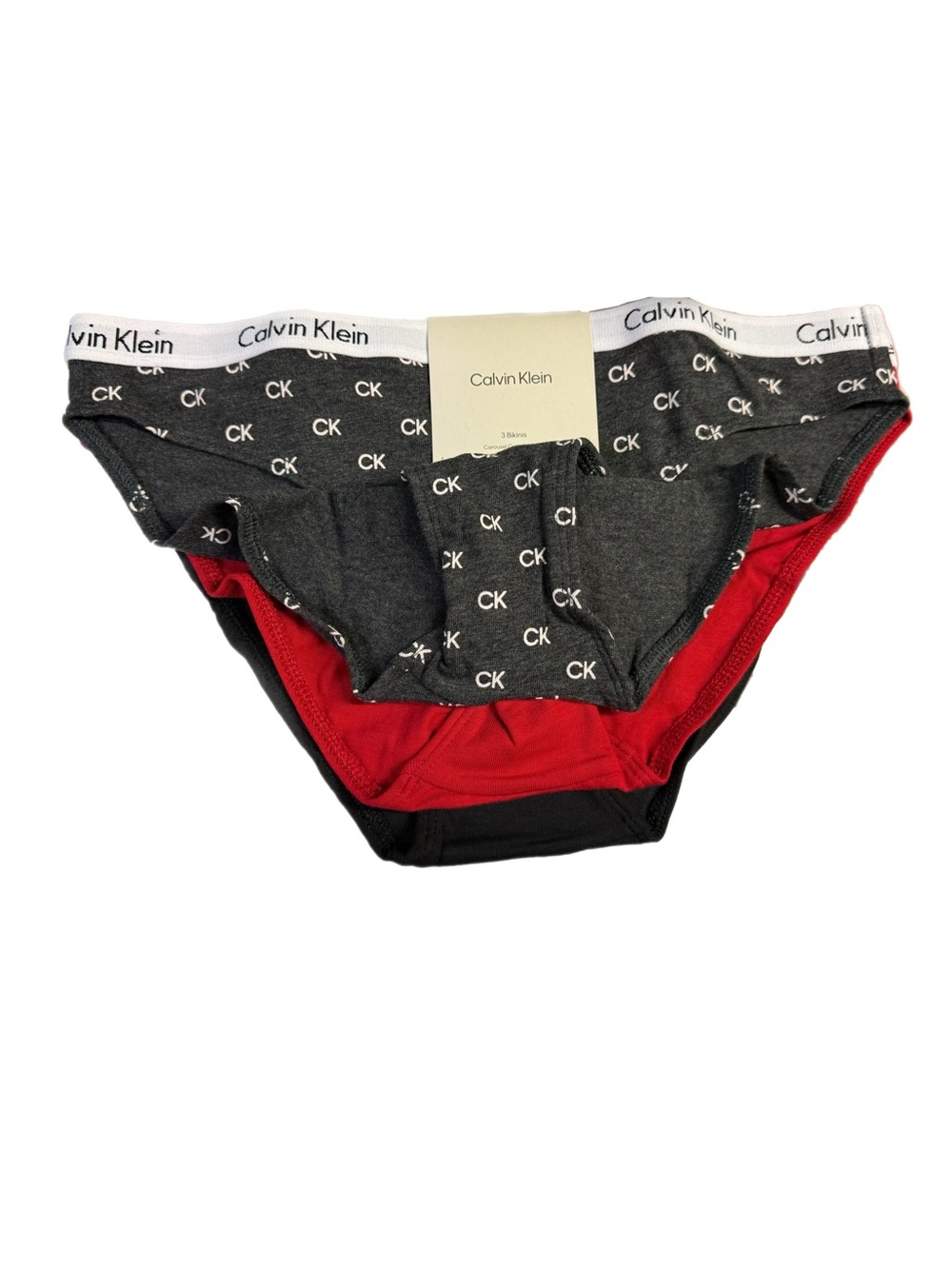 Calvin Klein Carousel Bikini Panties 3 Pack Womens Small Cotton Stretch NWT